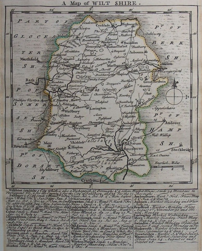Map of Wiltshire - Kitchin & Jefferys
